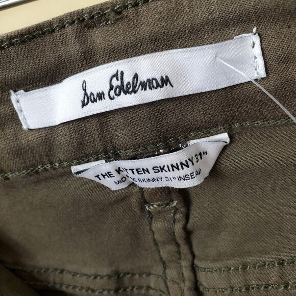 Sam Edelman The Kitten Skinny Jeans in Deep Olive Size 16 - Picture 7 of 12
